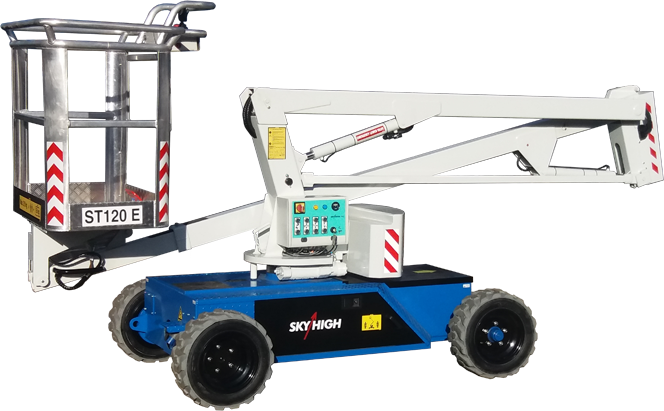 Diese knikarmhoogwerker 12 meter werkhoogte